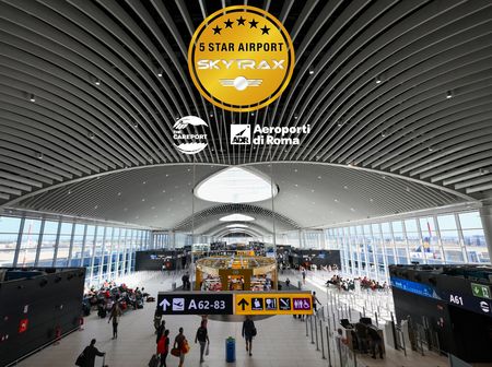 Luchthaven in Fiumicino krijgt vijfsterrenscore van Skytrax aeroporti di roma skytrax