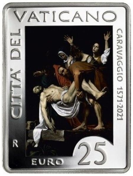 Vaticaan brengt rechthoekige Caravaggio-munt uit caravaggiomunt1