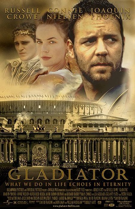 Russell Crowe gehuldigd in het stadhuis van Rome gladiator