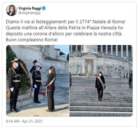 Burgemeester legt lauwerkrans aan Vittoriano voor feestdag van Rome img 13724 0